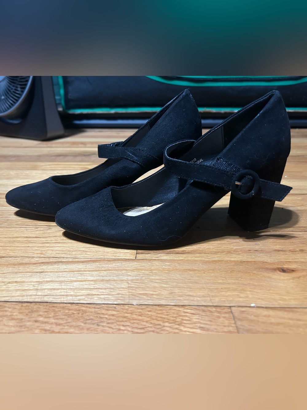 Classic Black Mary Jane Block Heel Pumps